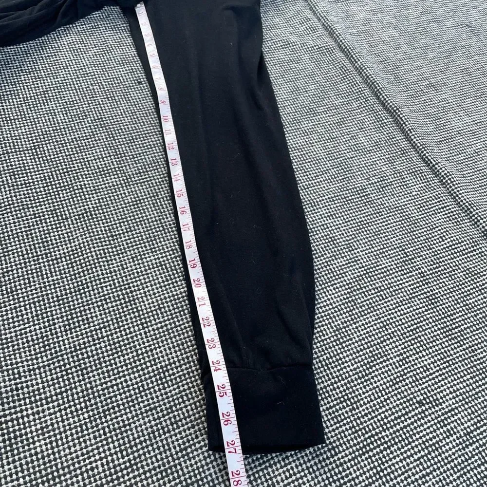 Black short sleeve elastic waist jogger bottom one piece pull-on jumpsuit - Picture 10 of 10